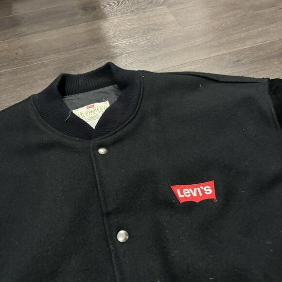 vintage Levi’s blue jeans factory made varsity jacket 90s XL - Picture 4 of 6
